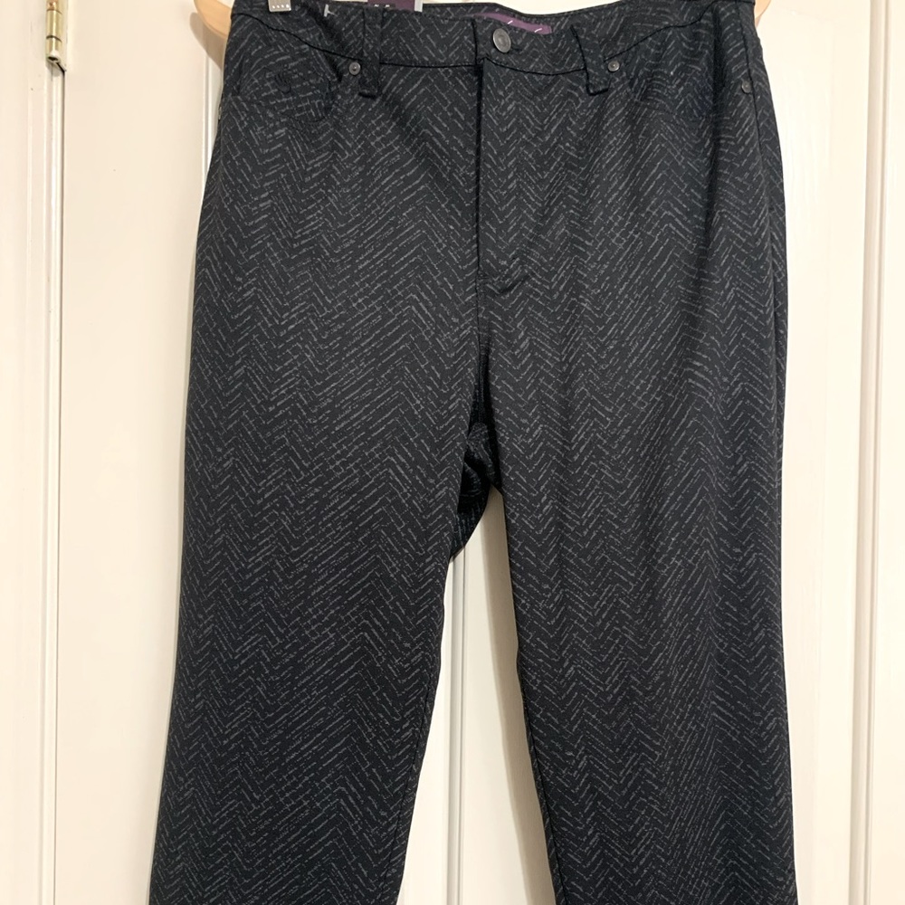 Straight Leg Herringbone High Waist Stretchy Pant